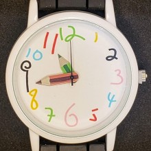 שעון יד מיוחד לגננות ומורות - שחור