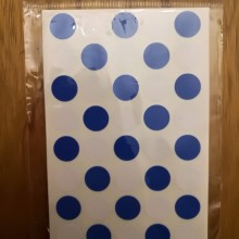 חבילת מדבקות עיגולים כחול לבן