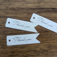 3 יחידות תגית לבנה thank you 