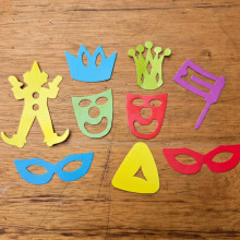 סמלי פורים - חיתוכי בריסטול צבעוני