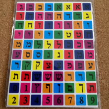 חבילת מדבקות אותיות בצבעים דפוס