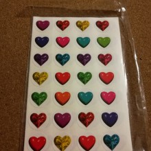 חבילת מדבקות לבבות צבעוניים בינוניים