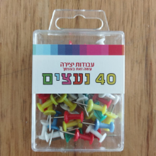 40 נעצי פוש פין צבעוני ללוח שעם