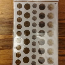 חבילת מדבקות מטבעות כסף