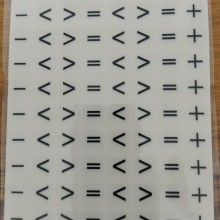 חבילת מדבקות ריבוע שקוף סימני חשבון