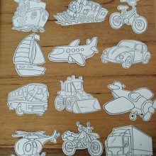 36 יחידות כלי תחבורה לצביעה ויצירה