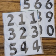 חבילת מדבקות ספרות ענקיות שחור רקע שקוף