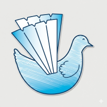 36 יחידות יונה עם כנף מניפה