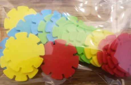 20 דסקיות פרחים צבע מעורב