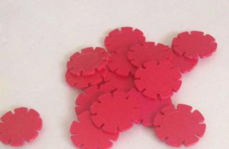 דסקיות פרחים צבע אדום